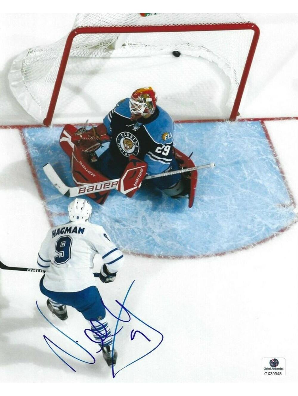 NIKLAS HAGMAN Signed 8 x 10 PHOTO Toronto Maple Leafs COA FINLAND CALGARY FLAMES